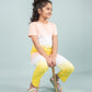 Ombre Tie-Dye Girls Nightsuit for Kids Girls with Pyjama Set (Yellow Peach) - Tweeny Mini