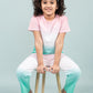 Ombre Style Tie-Dye Nightsuit for Girls Kids (Pink-Green) - Tweeny Mini