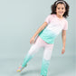 Ombre Style Tie-Dye Nightsuit for Girls Kids (Pink-Green) - Tweeny Mini