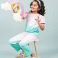 Ombre Style Tie-Dye Nightsuit for Girls Kids (Pink-Green) - Tweeny Mini