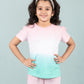 Ombre Style Tie-Dye Nightsuit for Girls Kids (Pink-Green) - Tweeny Mini