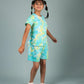 Super Soft Tie-Dye Girls Co-ord set (Lemon Green) - Tweeny Mini