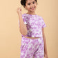 Trendy Summer Tie-Dye Joggers Kids Girls with Crop Top (Lavender) - Tweeny Mini