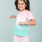 Ombre Style Tie-Dye Nightsuit for Girls Kids (Pink-Green) - Tweeny Mini