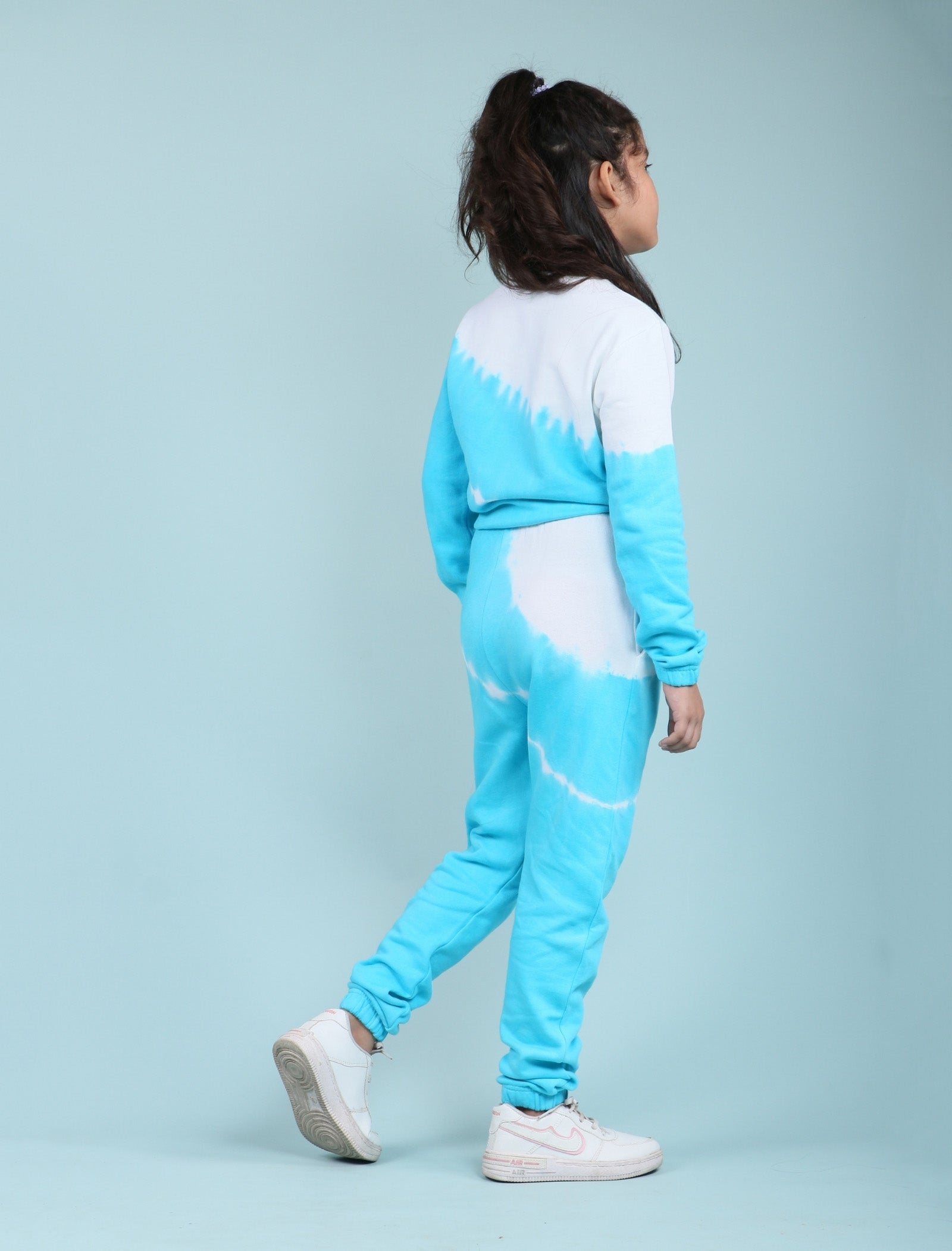 Tie Dye Winter Joggers for Girls Kids Co-ord Set (Scuba Blue) - Tweeny Mini