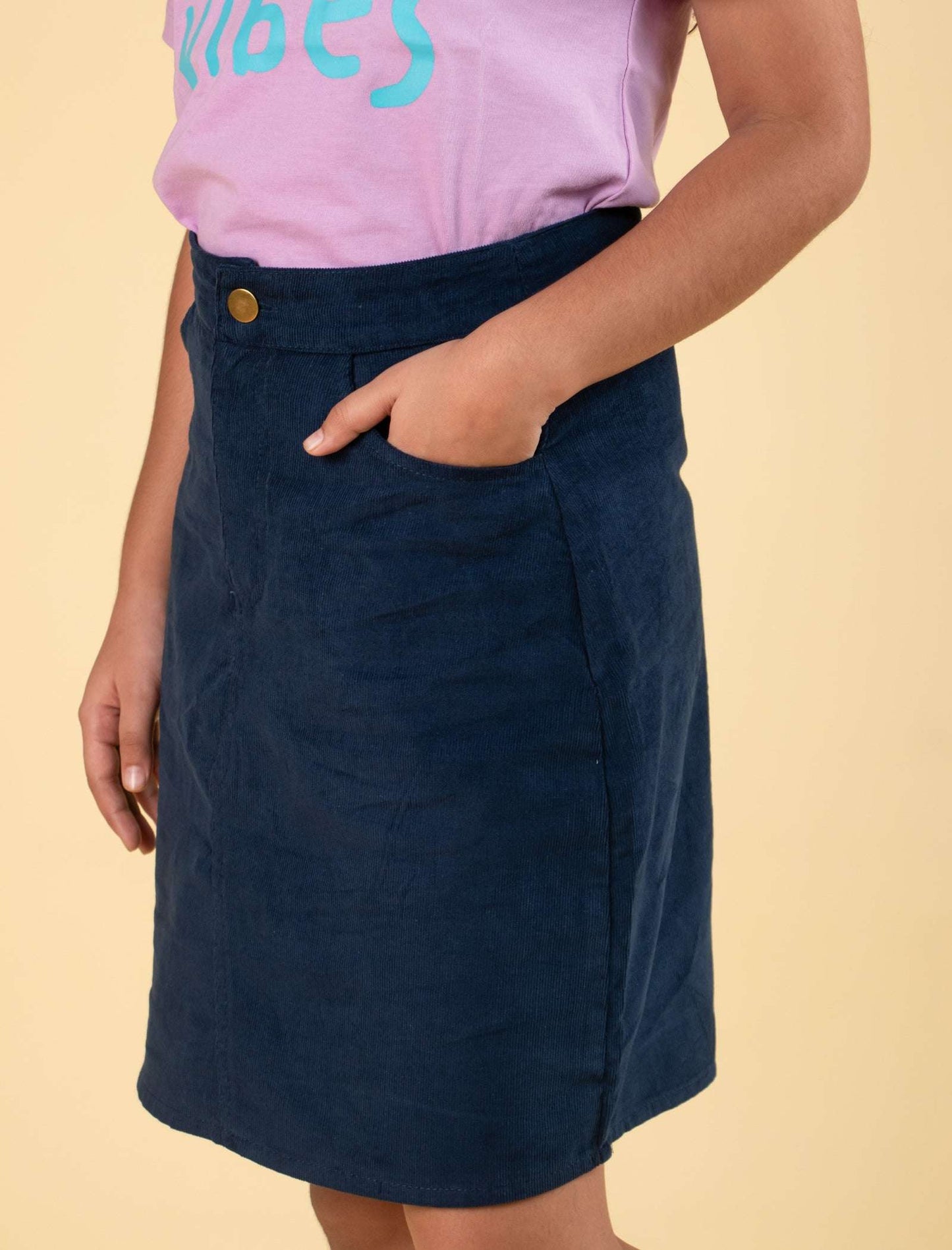 Premium Cotton Top with Skirt Combo Set for Girls Kids (Blue) - Tweeny Mini