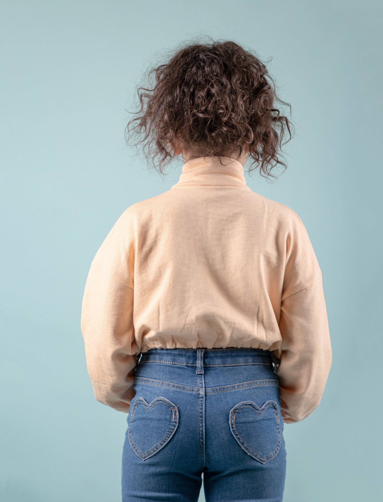 Premium Terry Cotton Zippered Sweatshirt for Girls Kids (Peach) - Tweeny Mini