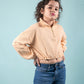 Premium Terry Cotton Zippered Sweatshirt for Girls Kids (Peach) - Tweeny Mini