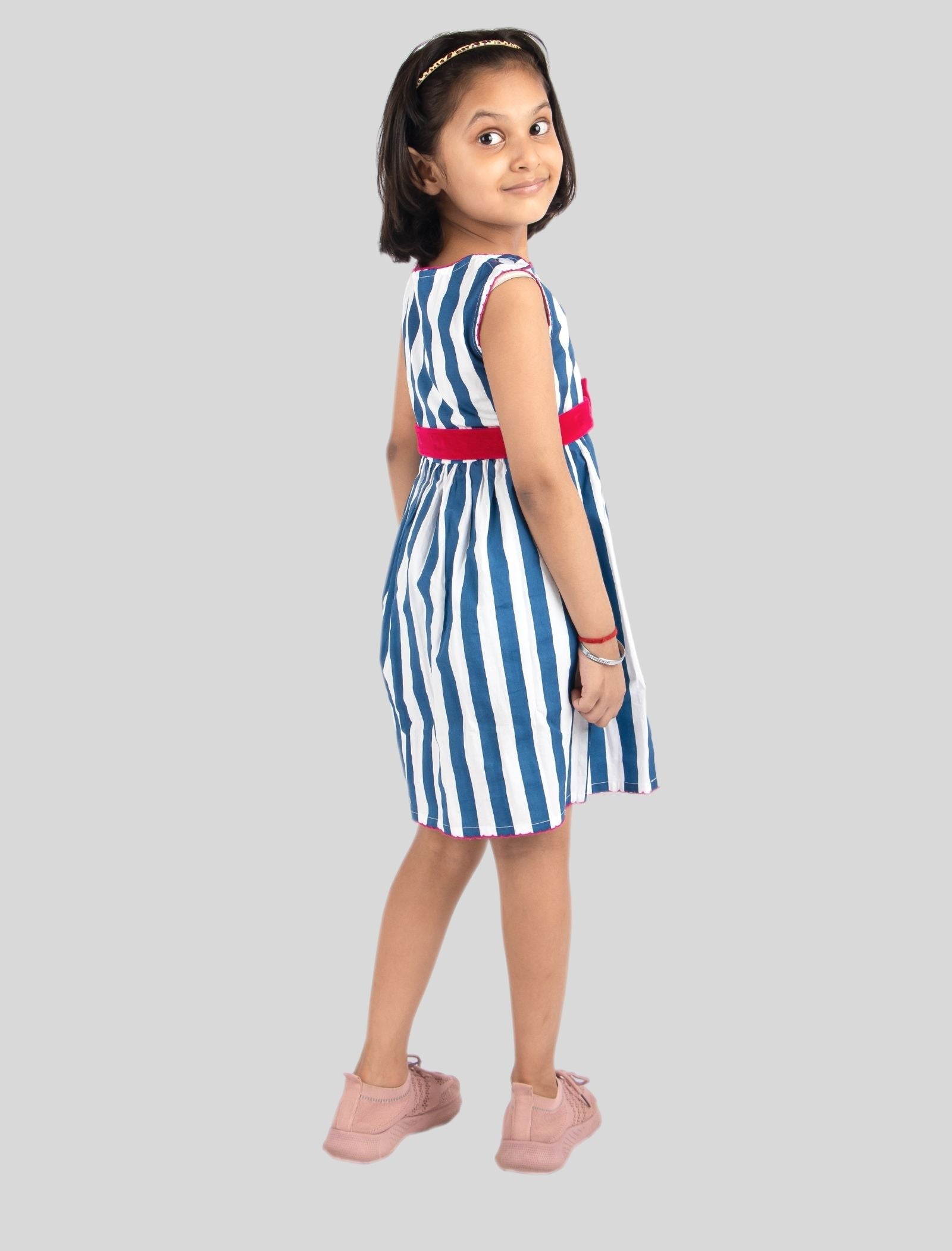 Blue Striped Dress - Tweeny Mini