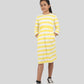 Yellow Stripes Full Sleeves Winter Dress - Tweeny Mini
