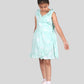 Hand Block Printed Kids Girls Floral Wrap Dress (Sea Green) - Tweeny Mini
