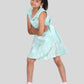Hand Block Printed Kids Girls Floral Wrap Dress (Sea Green) - Tweeny Mini