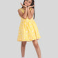 Hand Block Printed Floral Kids Girls Wrap Dress (Yellow) - Tweeny Mini