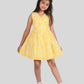 Hand Block Printed Floral Kids Girls Wrap Dress (Yellow) - Tweeny Mini