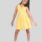 Hand Block Printed Floral Kids Girls Wrap Dress (Yellow) - Tweeny Mini