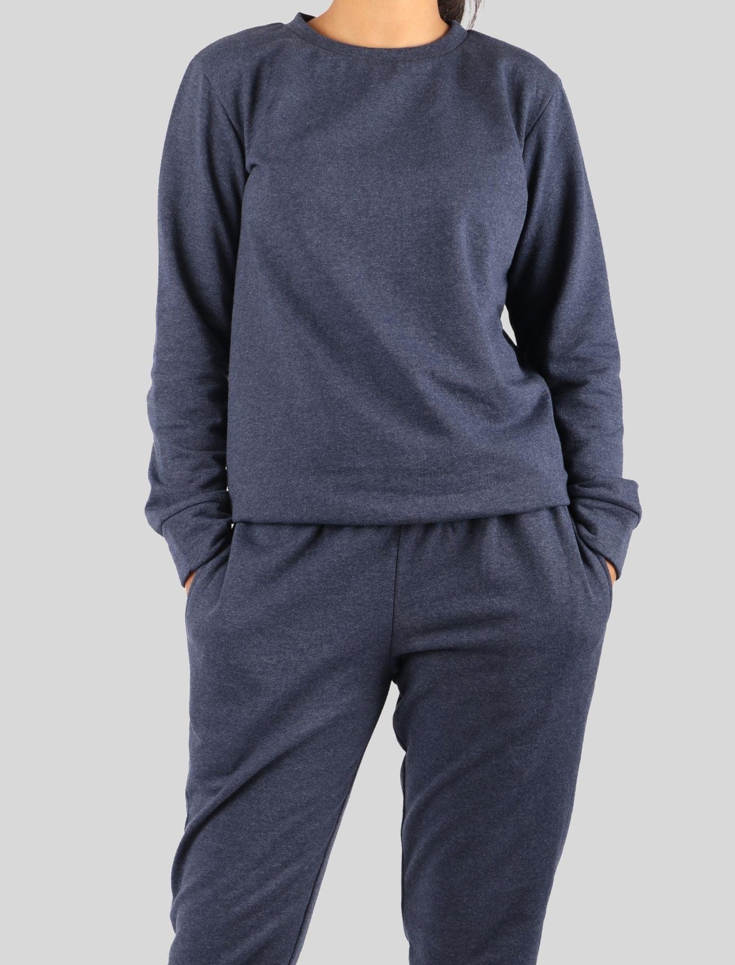 Premium Cotton Fleece Winter Tracksuit for Girls Kids (Navy Blue) - Tweeny Mini